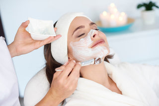 Woman receiving facial treatment at Leor Clinic